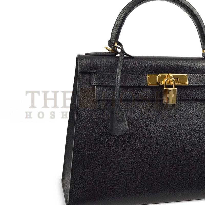 H**me5 KELLY 25 CHEVRE NOIR GOLDEN HARDWARE (25*17*7cm) Master Quality